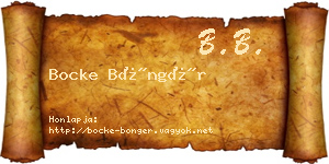 Bocke Böngér névjegykártya